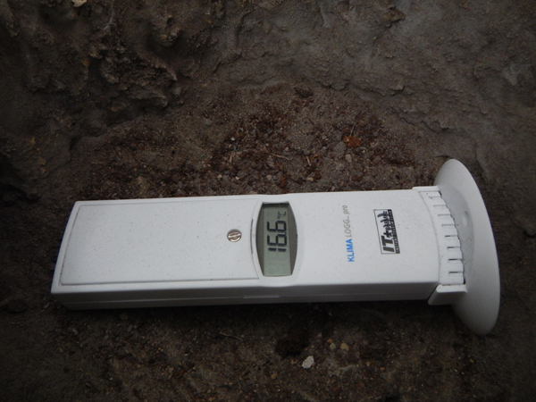 Diese Messsonde liegt im Brutkessel, um den Taupunkt, die Luftfeuchtigkeit und die Temperatur zu messen.