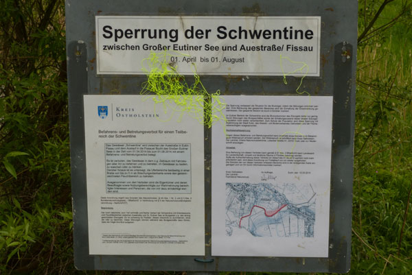 Teilsperrung der Schwentine - auch in 2016.